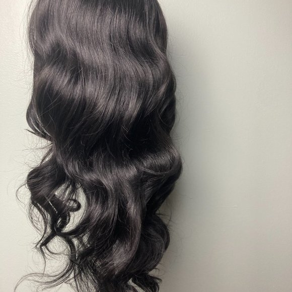 Long Black Wavy Lace Front Wig - Picture 2 of 7